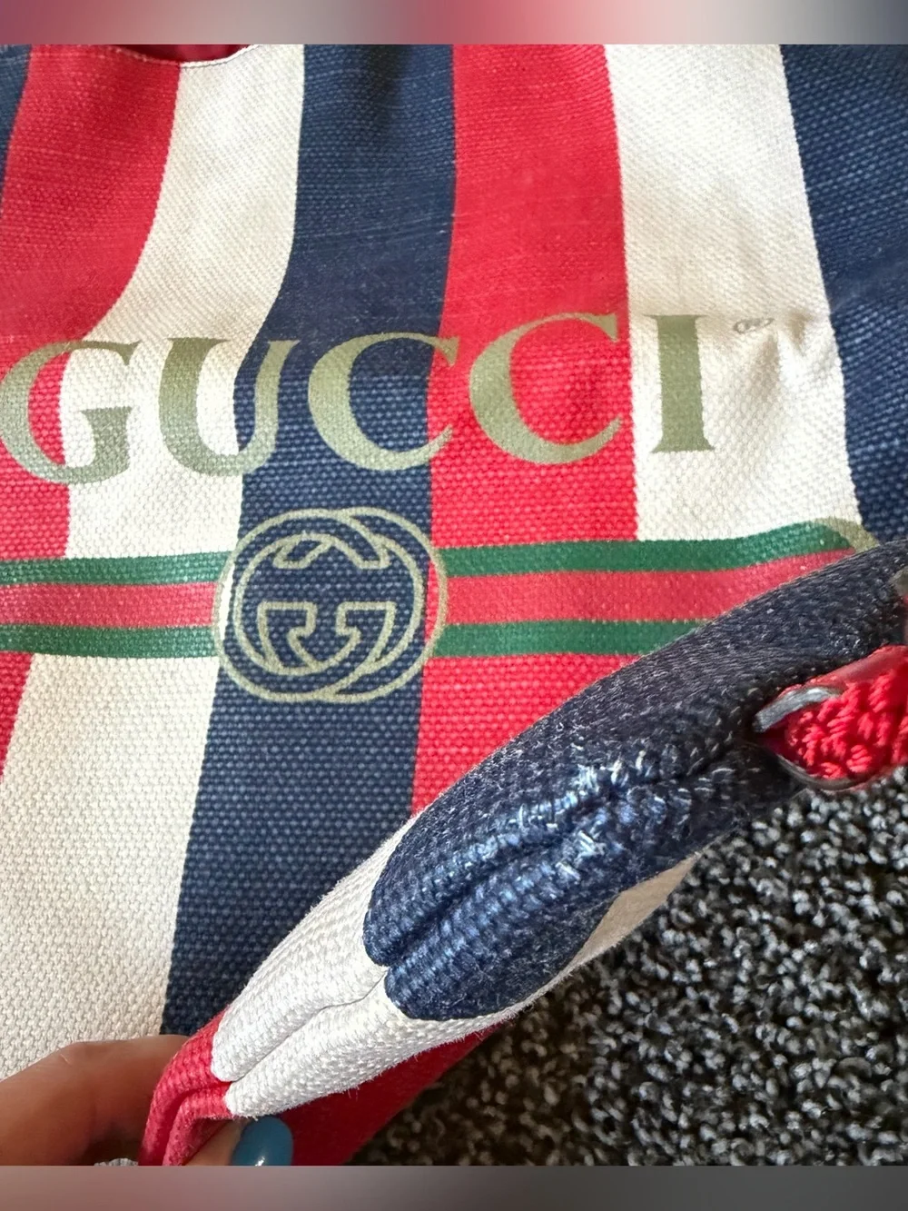 Gucci drawstring backpack with top handles